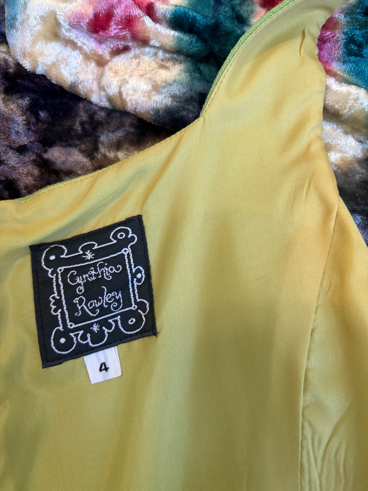 Vintage Cynthia Rowley Green Sleeveless Mini Dress