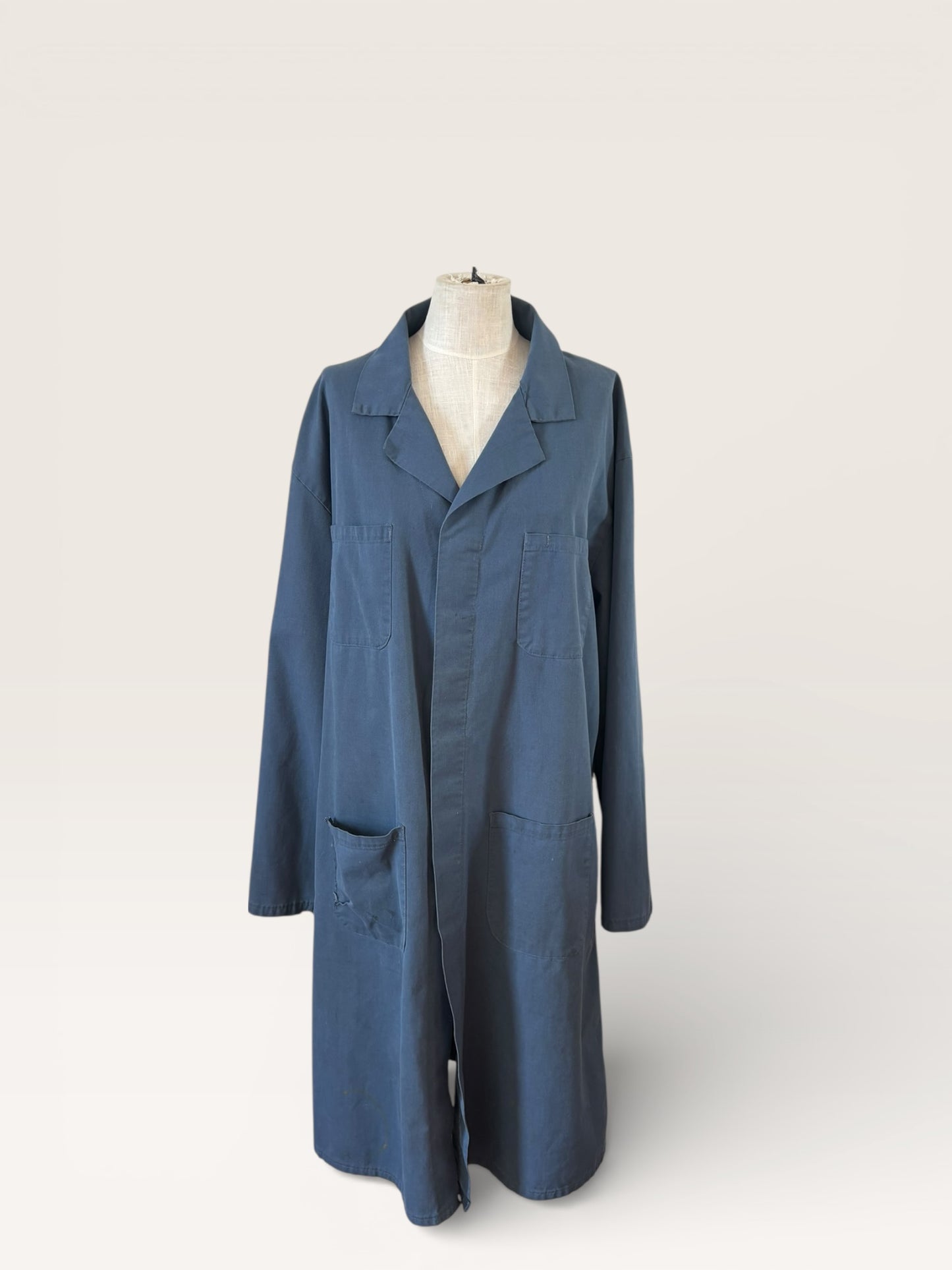 Vintage 1970s Blue Utility Coat Oversized Union Made