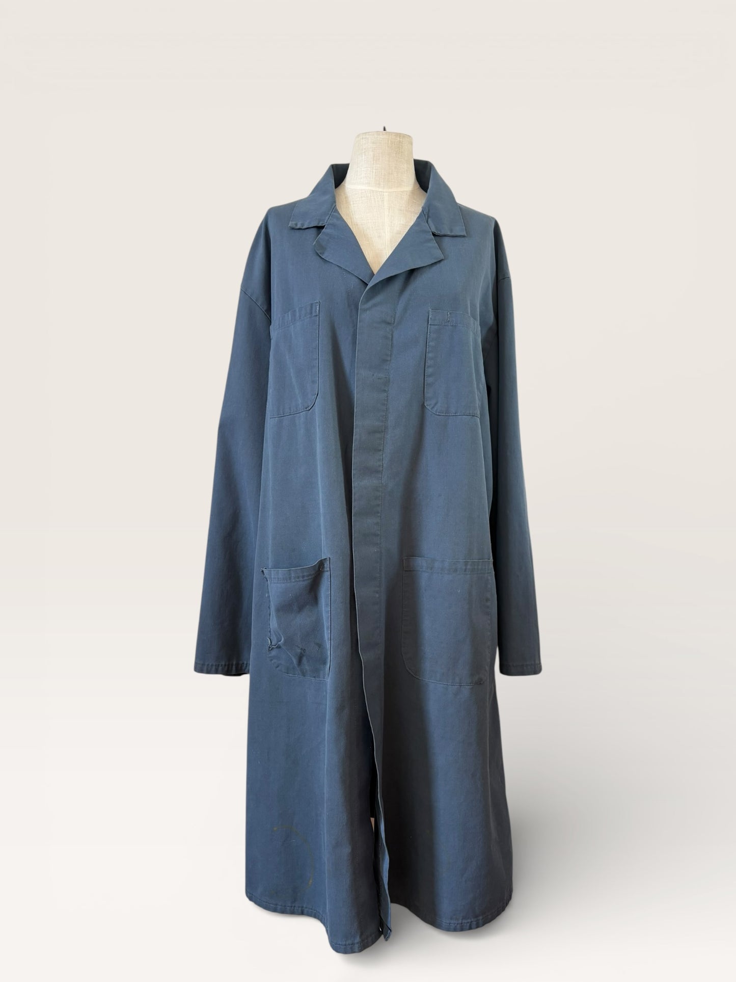 Vintage 1970s Blue Utility Coat Oversized Union Made