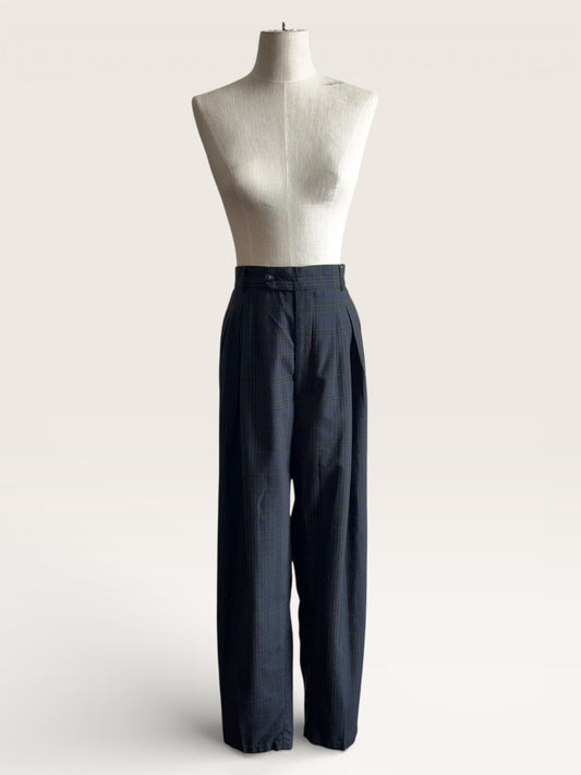 Vintage 1980s High Waist Plaid Joie de Vivre Plaid Trousers