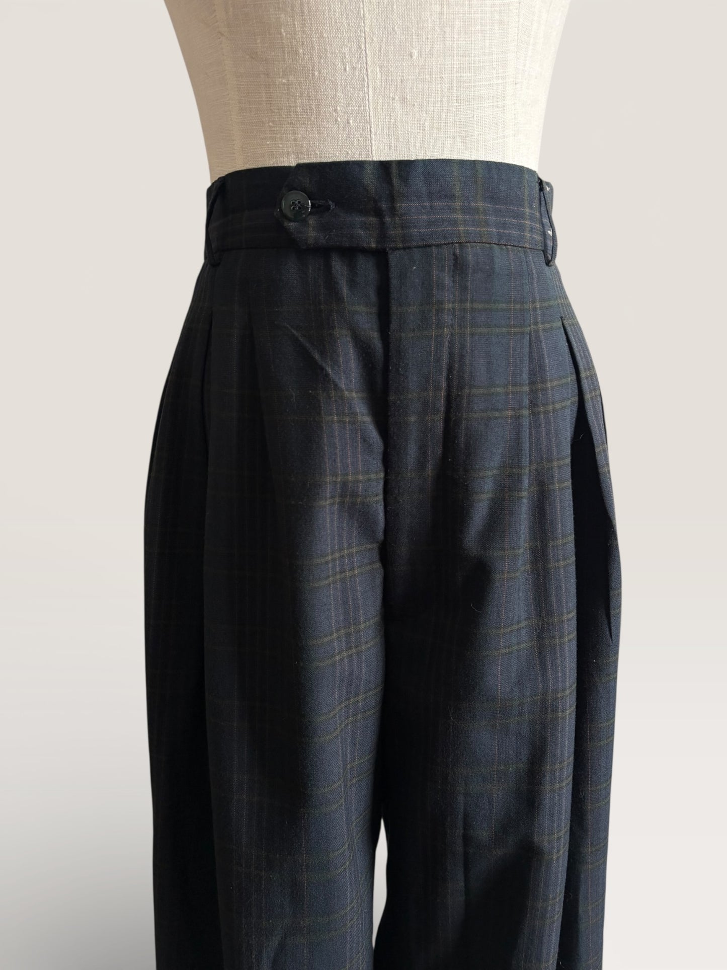 Vintage 1980s High Waist Plaid Joie de Vivre Plaid Trousers