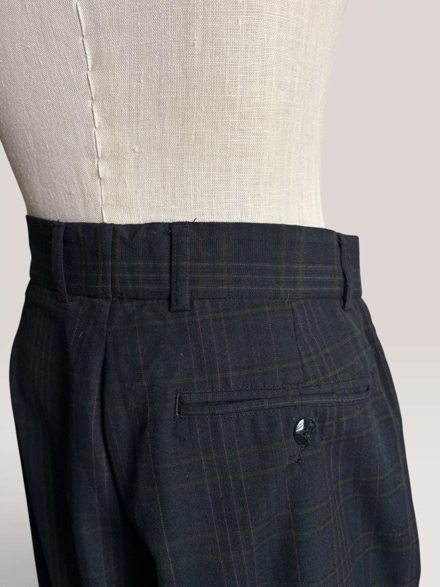 Vintage 1980s High Waist Plaid Joie de Vivre Plaid Trousers