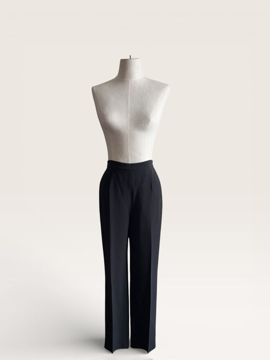 Vintage 1990s Moschino Couture High Waist Tapered Black Pants