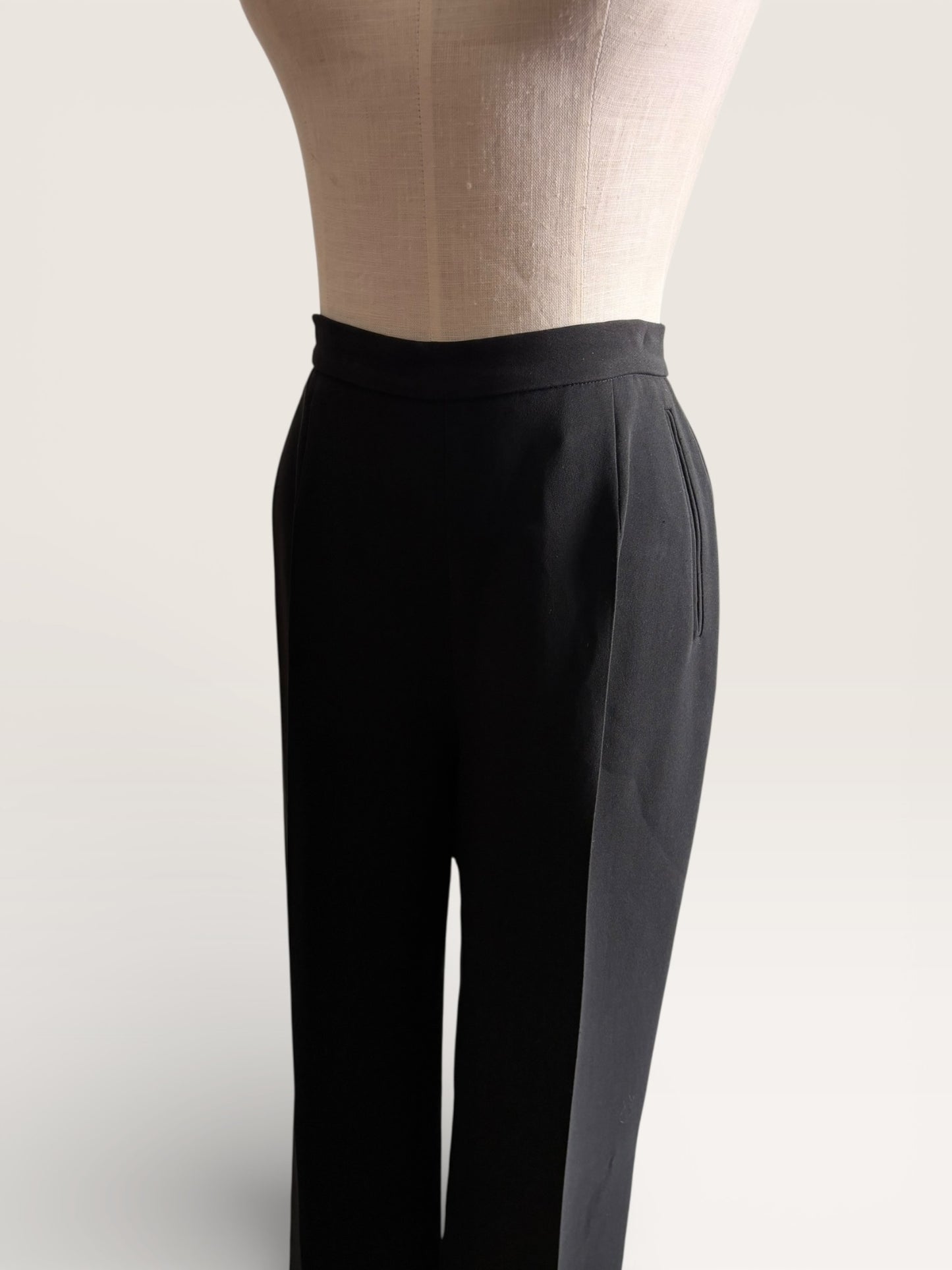 Vintage 1990s Moschino Couture High Waist Tapered Black Pants