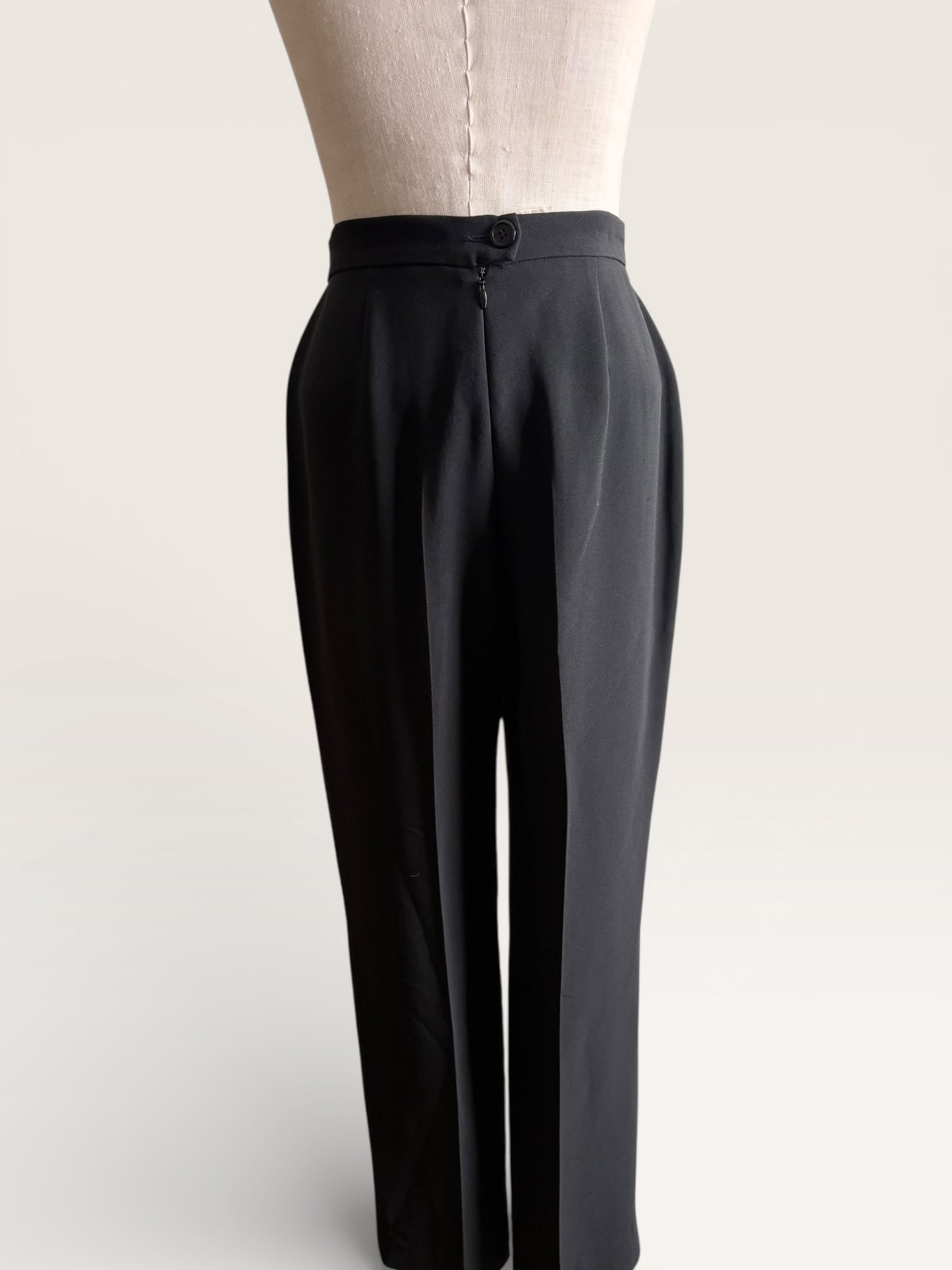 Vintage 1990s Moschino Couture High Waist Tapered Black Pants