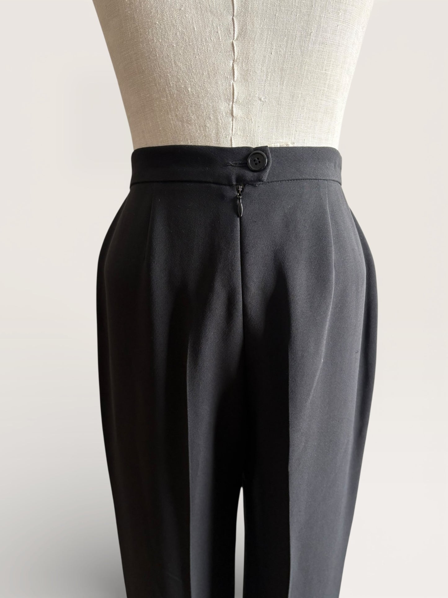Vintage 1990s Moschino Couture High Waist Tapered Black Pants