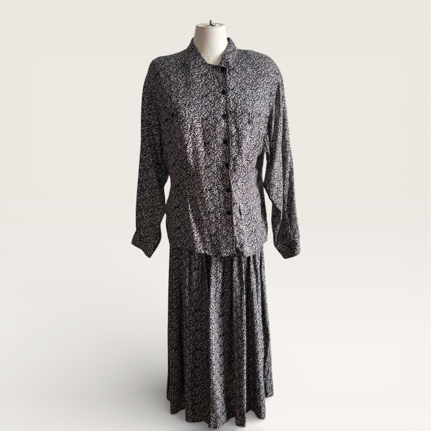 Vintage 1980s Christian Dior Two Piece Skirt Set