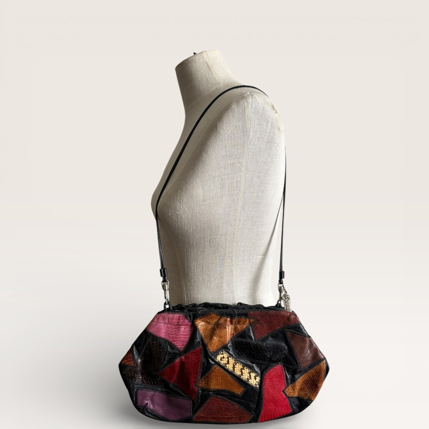 Vintage Caprice Patchwork Leather Shoulder Bag