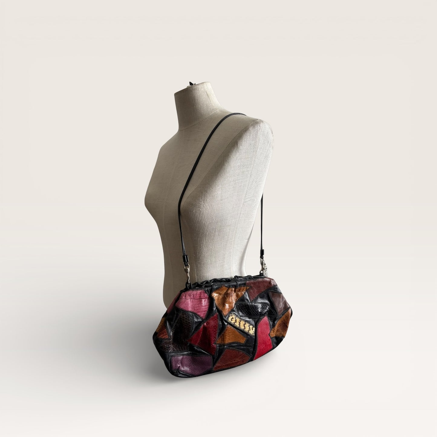 Vintage Caprice Patchwork Leather Shoulder Bag