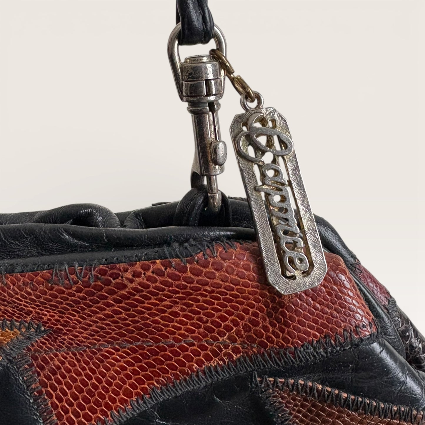 Vintage Caprice Patchwork Leather Shoulder Bag