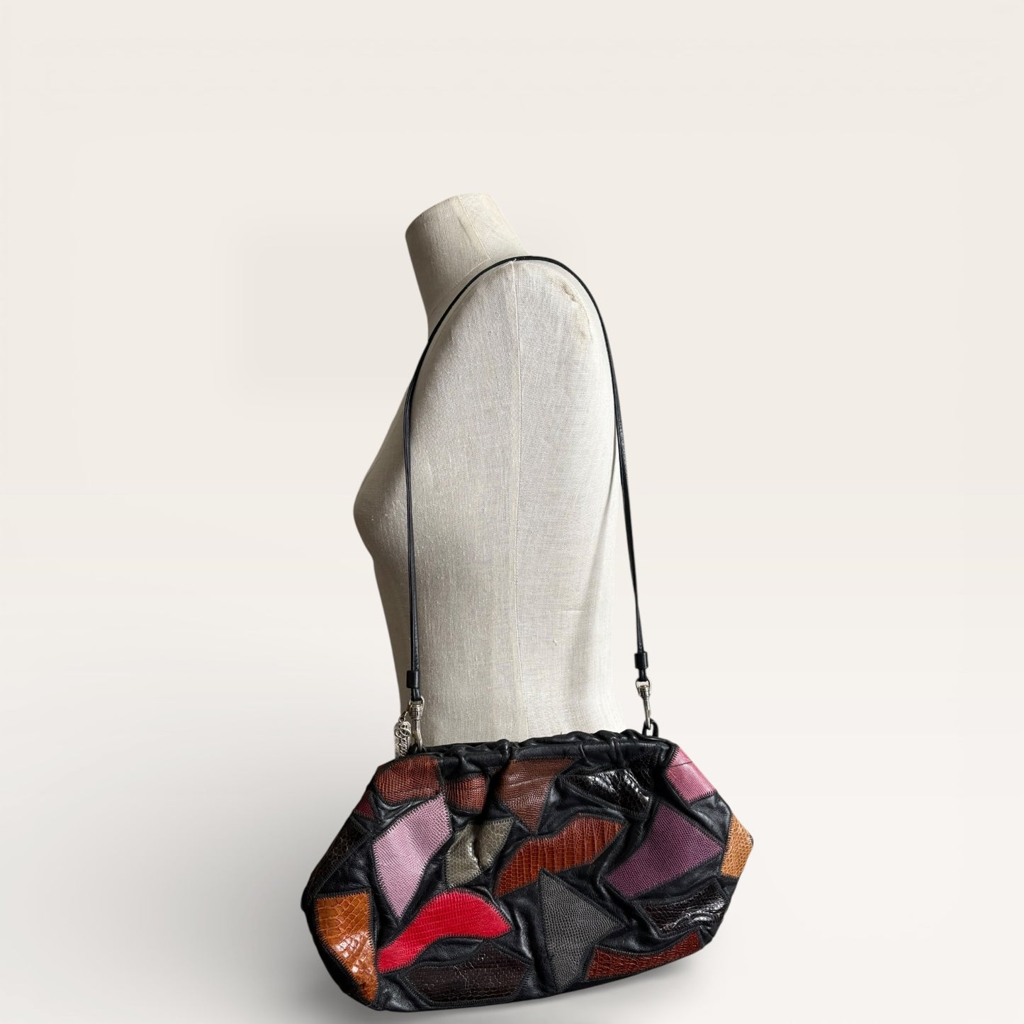 Vintage Caprice Patchwork Leather Shoulder Bag
