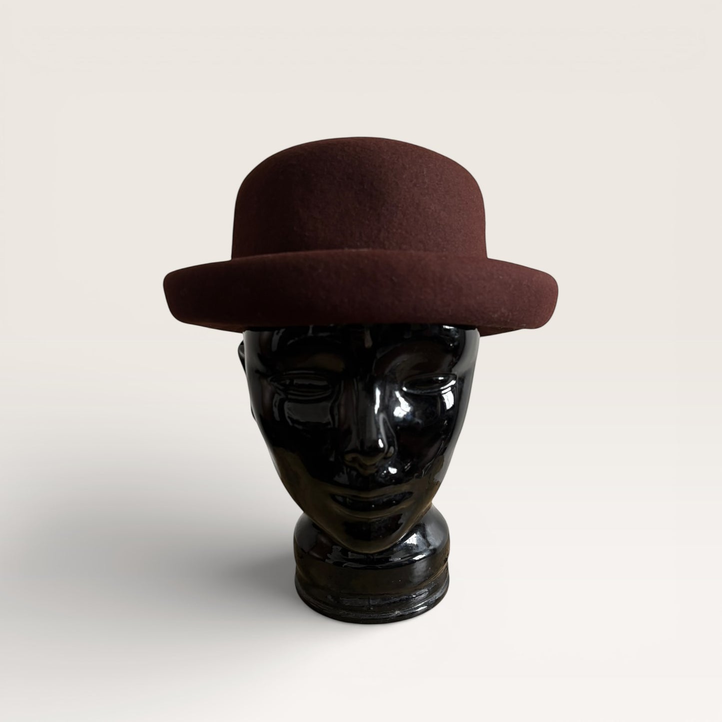 Vintage Brown Italian Wool Bowler Hat