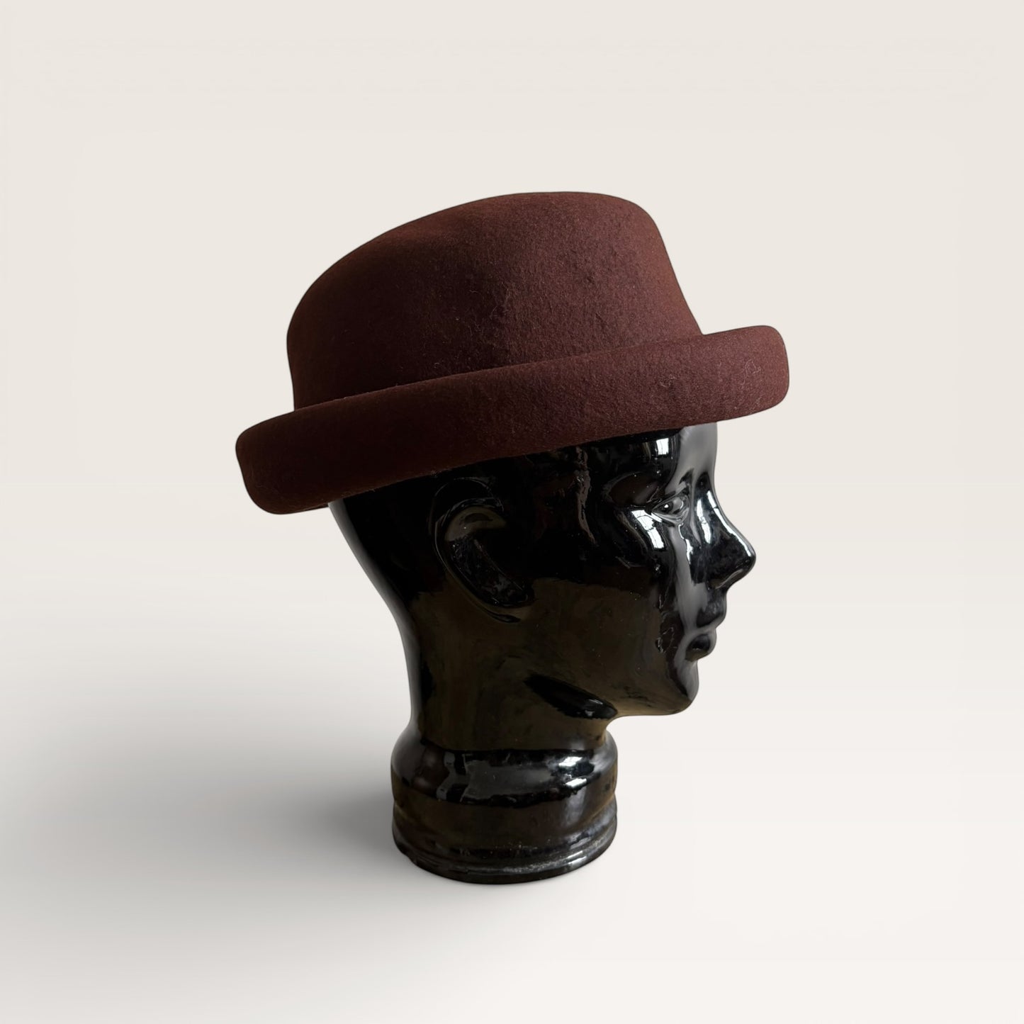 Vintage Brown Italian Wool Bowler Hat