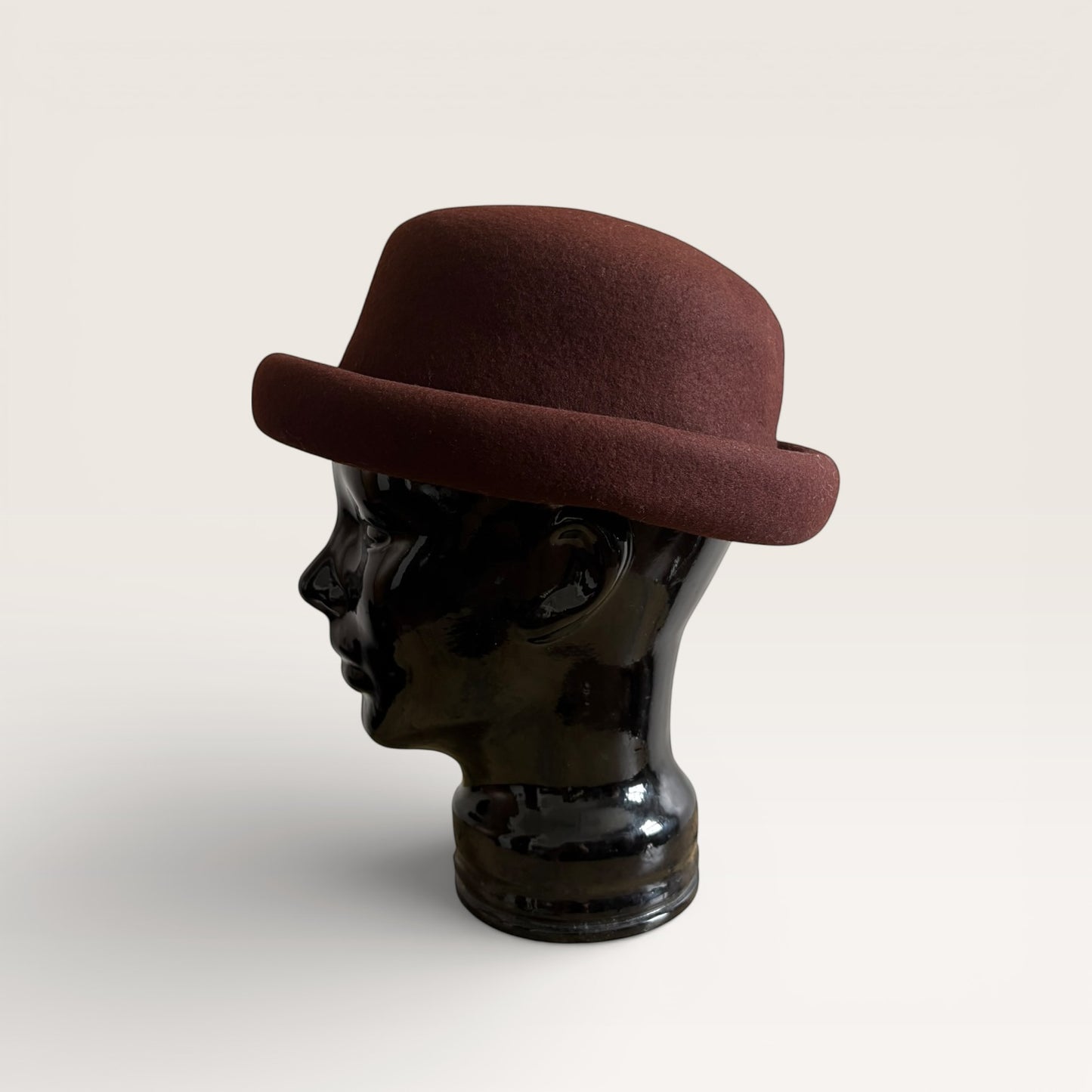 Vintage Brown Italian Wool Bowler Hat