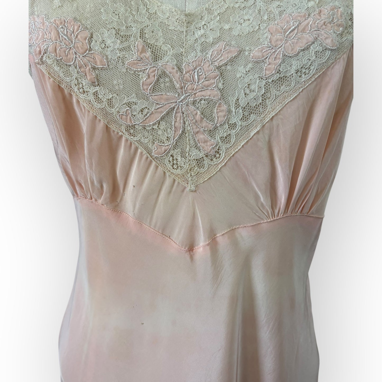Vintage 1950s/60s Aristocraft Pink Nylon & Lace Slip Dress AS IS