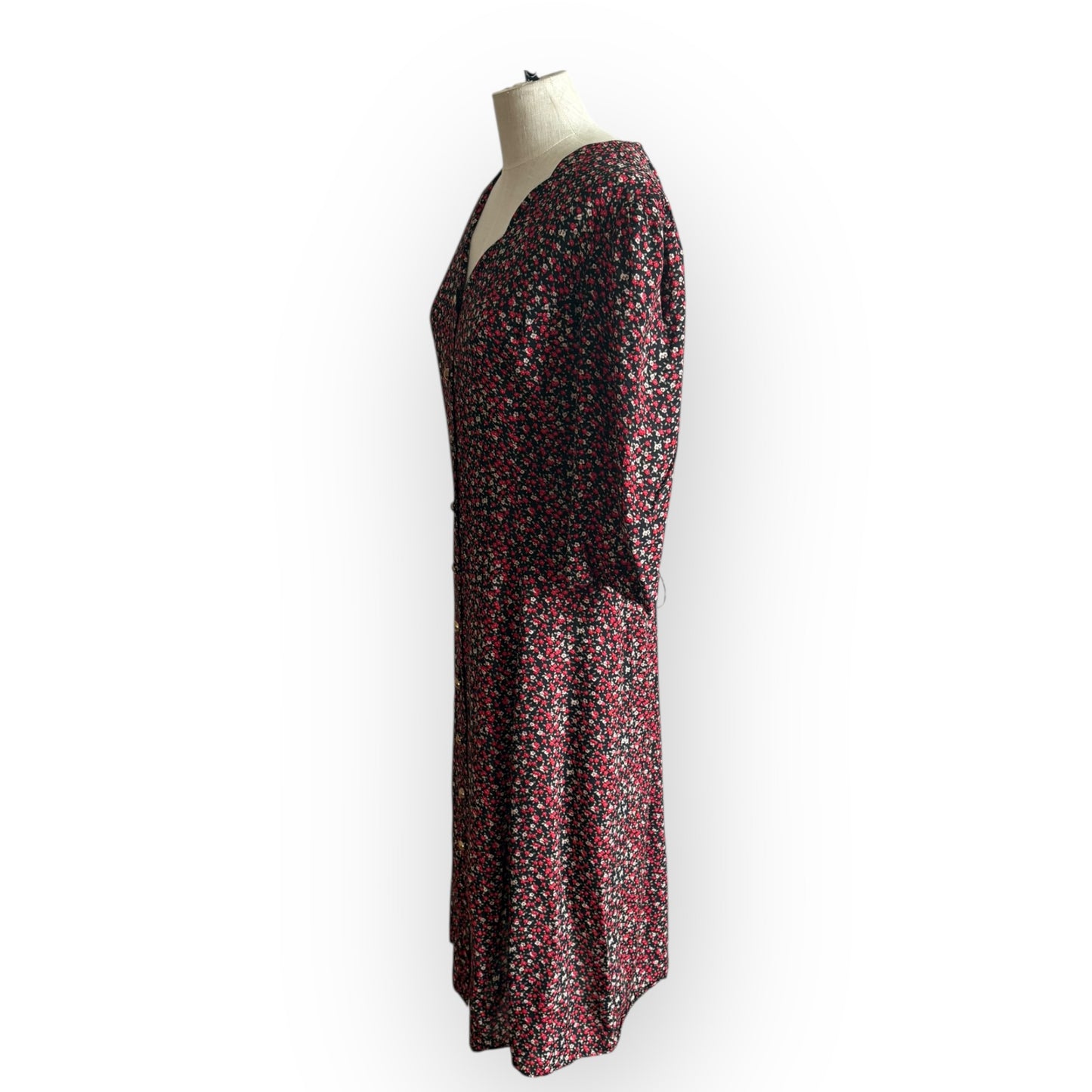 Vintage 1990s Caroline Wells Floral Midi Dress