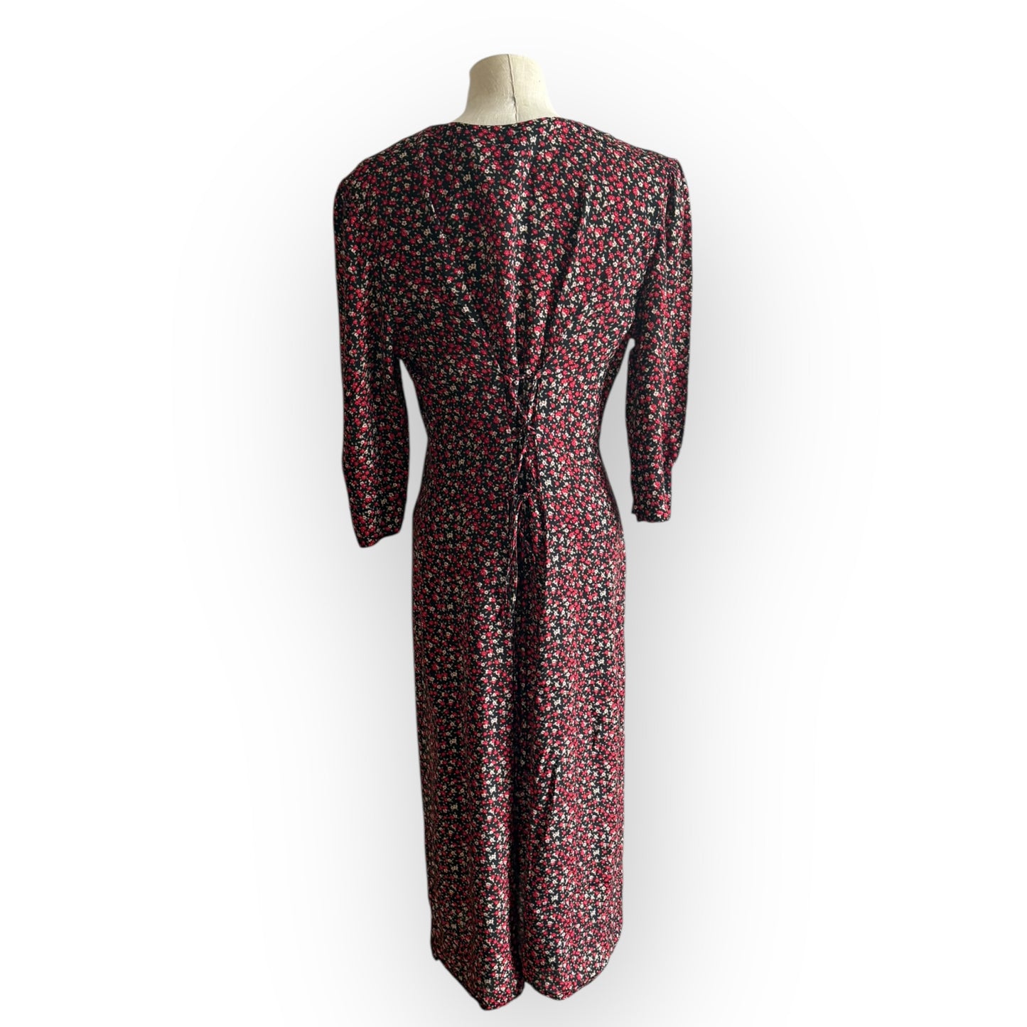 Vintage 1990s Caroline Wells Floral Midi Dress