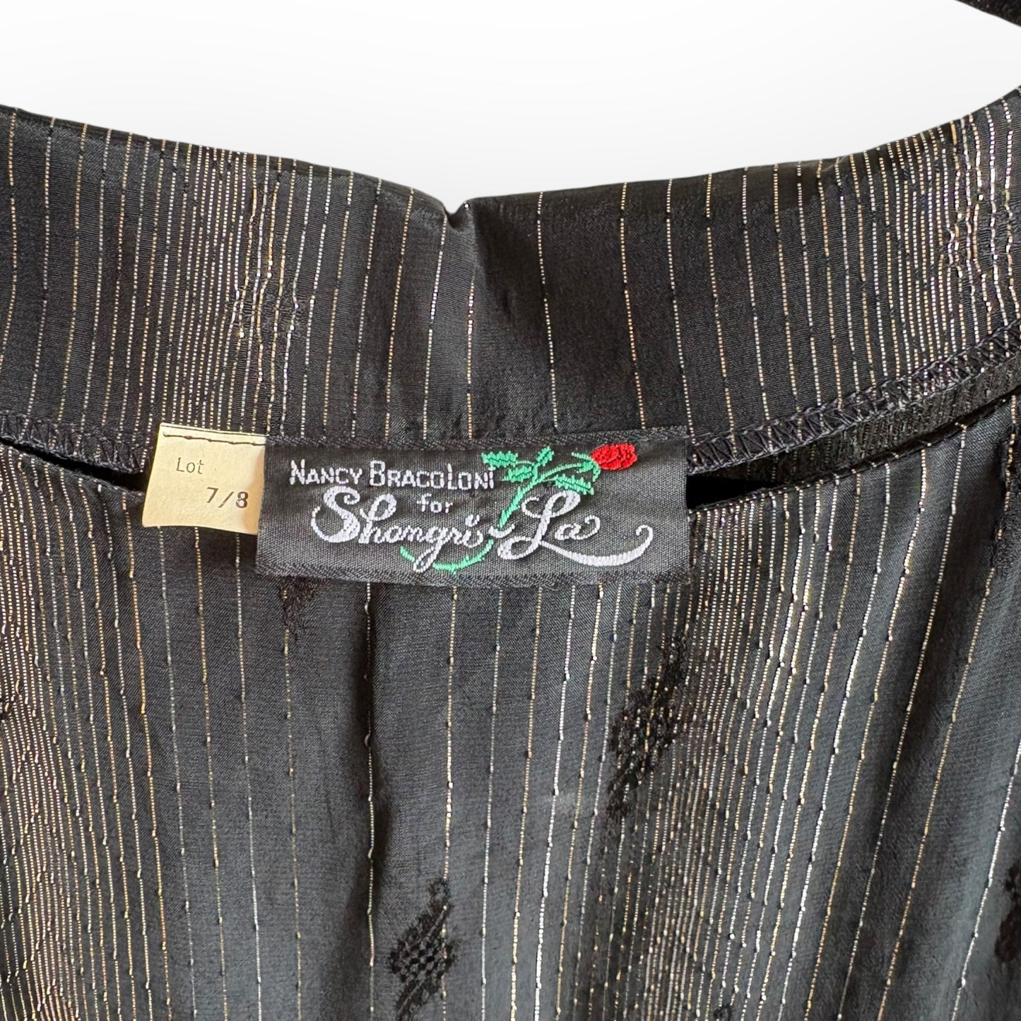 Vintage 1980s Black Metallic Shimmer Tunic Shirt Dress