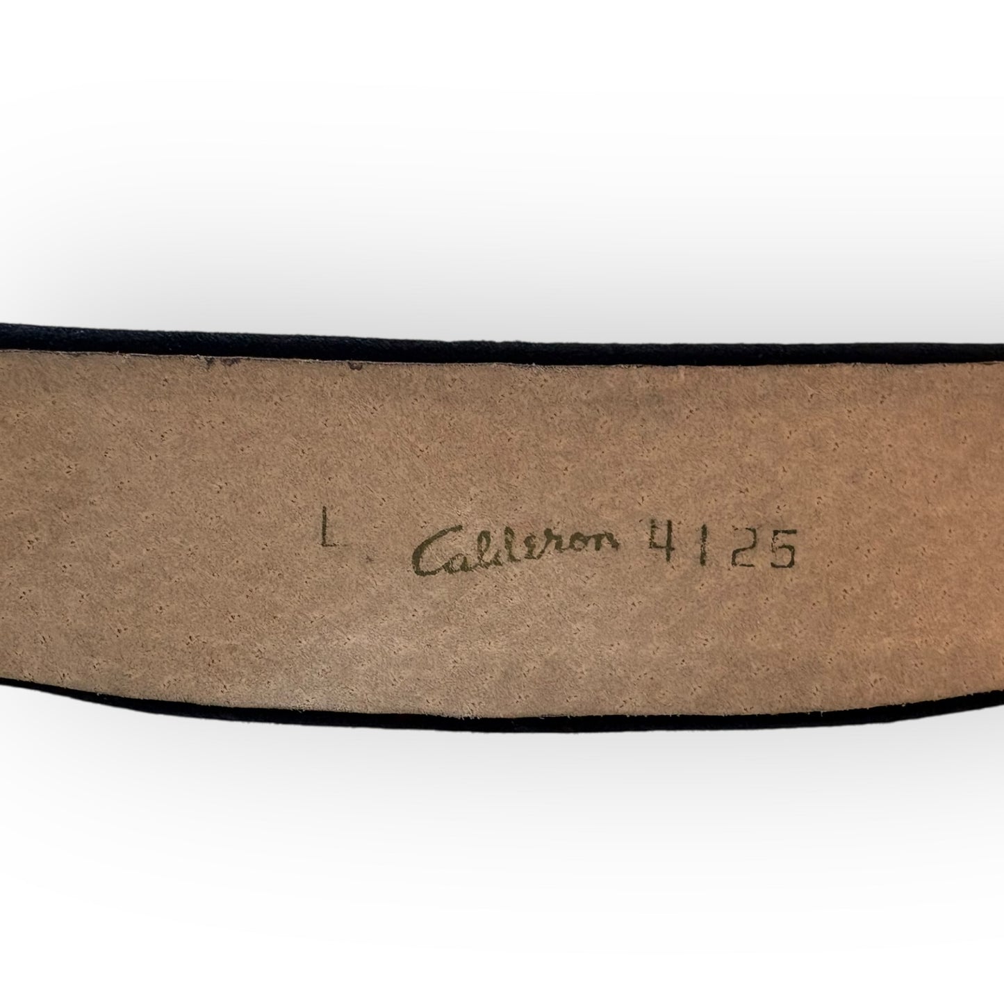 Vintage 1990s Black Leather Velvet Gold Studded Belt