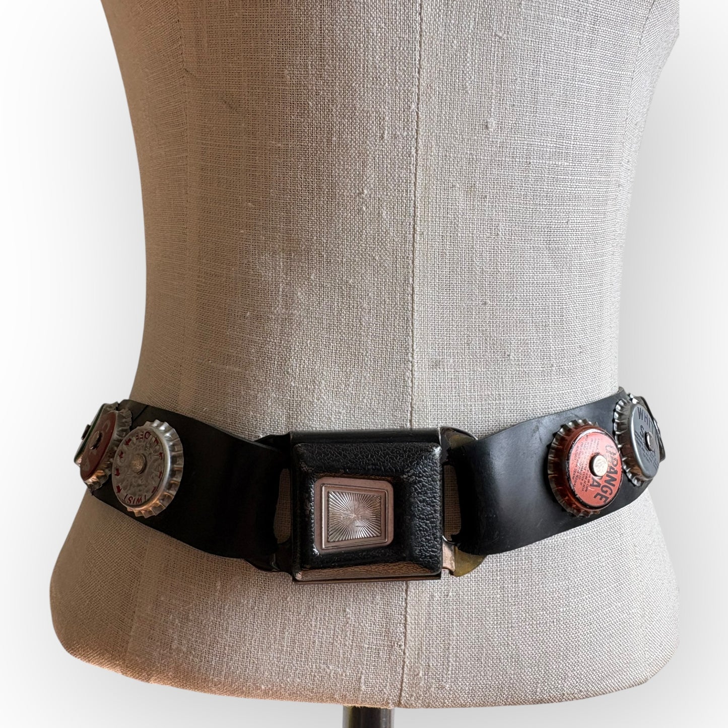 Vintage RARE Recycle Revolution Bottle Cap Seat Belt Belt