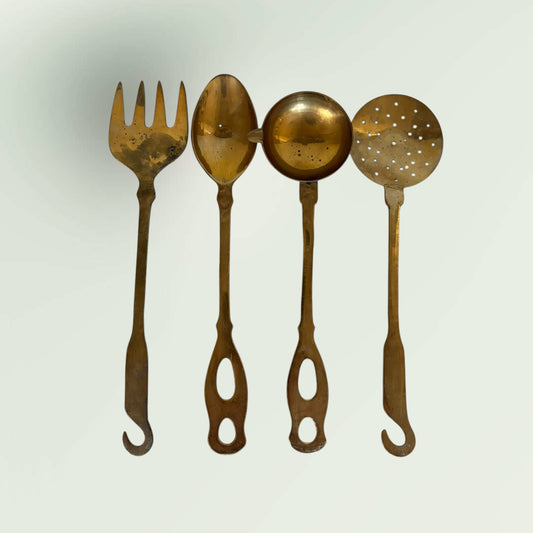 Vintage MCM Brass Utensil Set