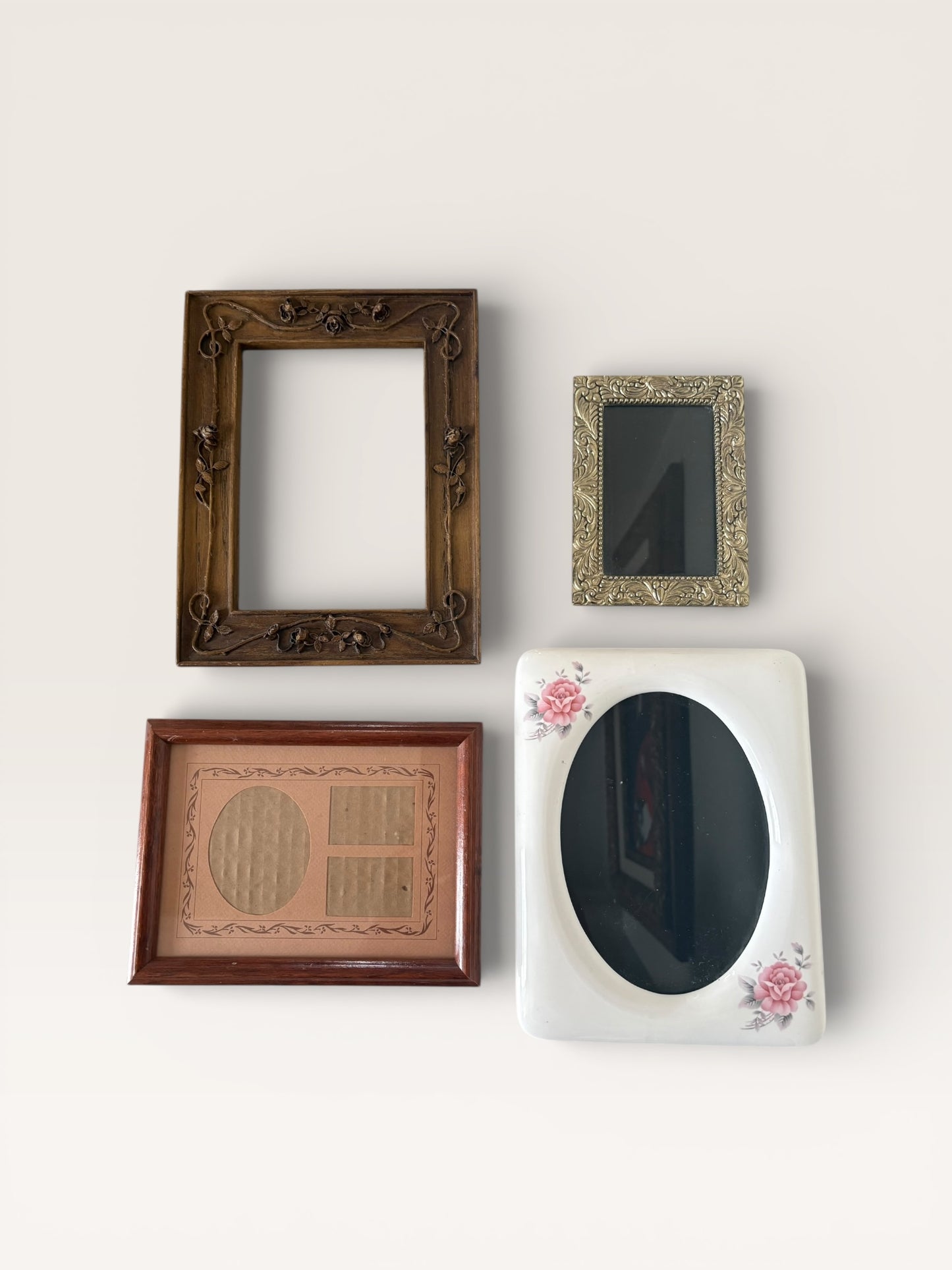 Vintage Lot of 4 Picture Frames Various Sizes