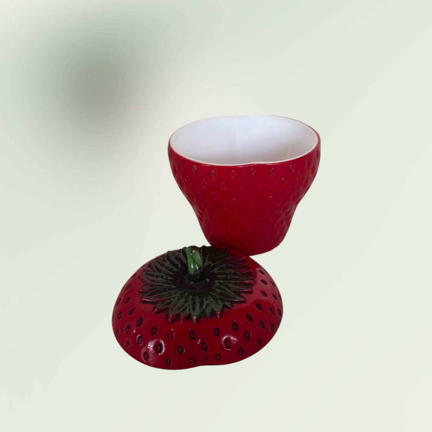 Vintage 1970s Strawberry Dish with Lid