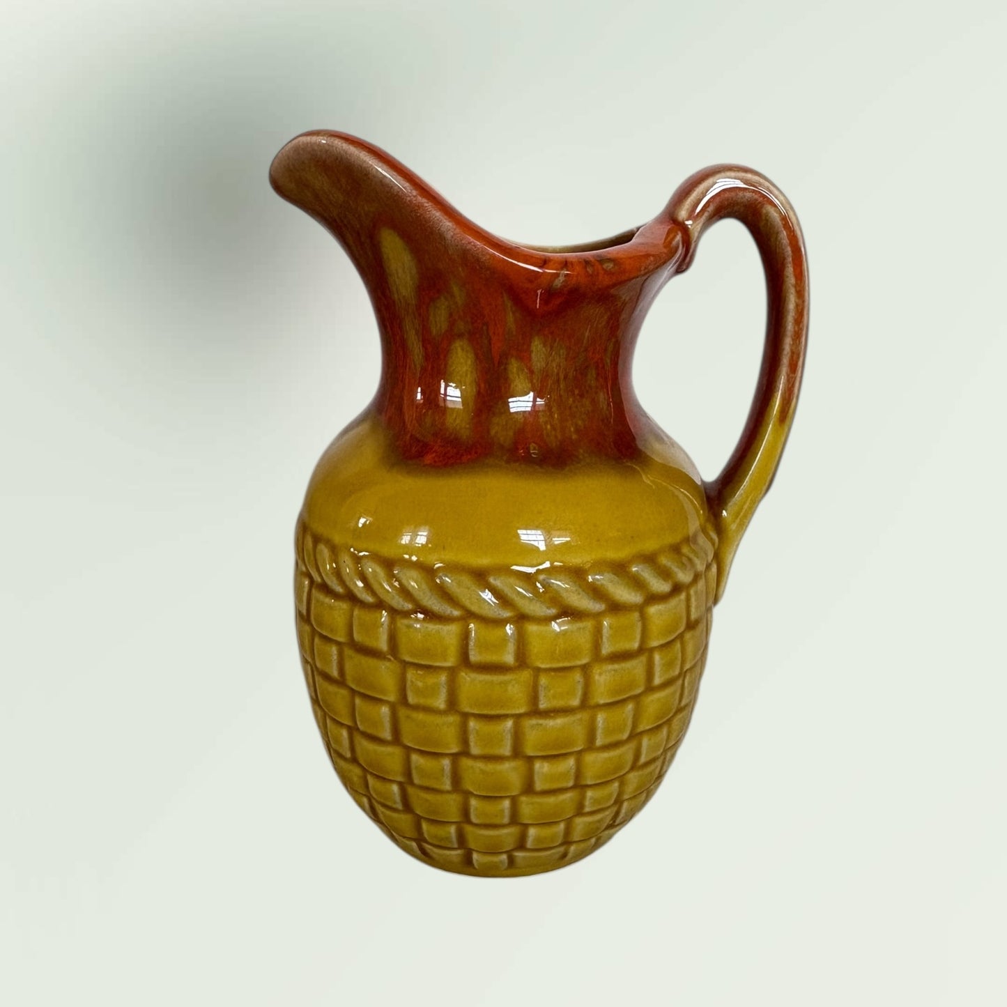 Vintage MCM Glazed Ceramic Pitcher