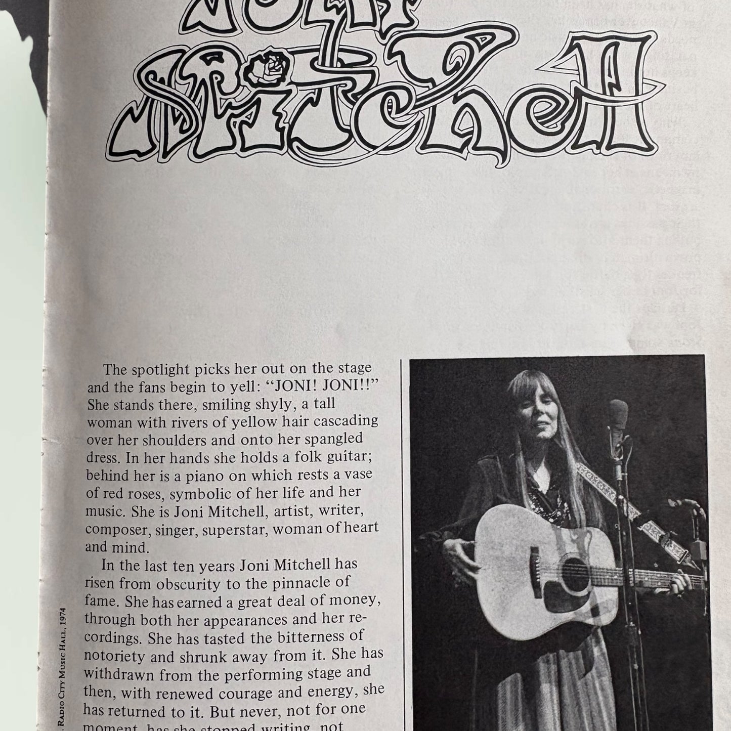 Vintage 1976 "Joni Mitchell: Her Life, Her Loves, Her Music" Paperback Book