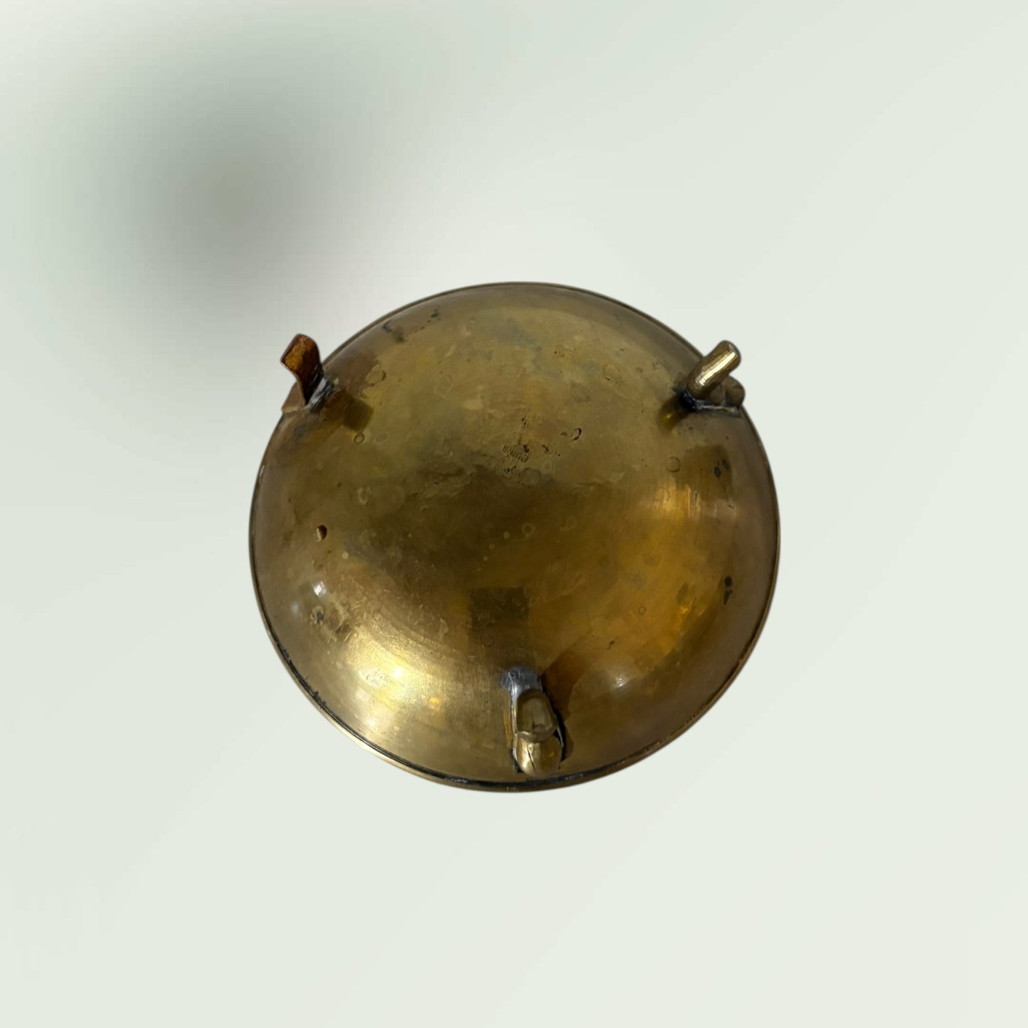 Vintage Footed Etched Brass Ring Dish