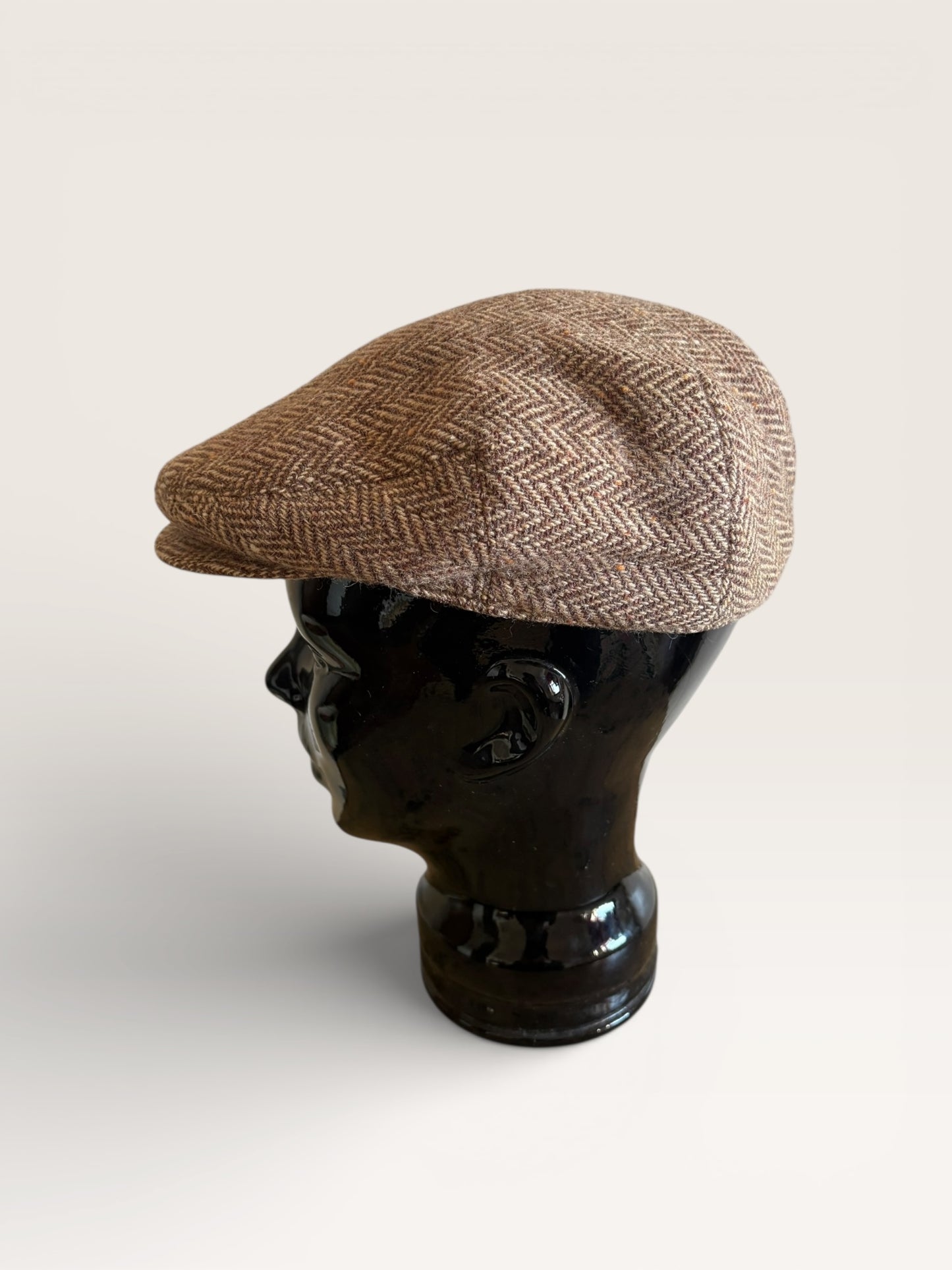 Vintage "The Gleneagles" Tan Wool Tweed Newsboy Cap