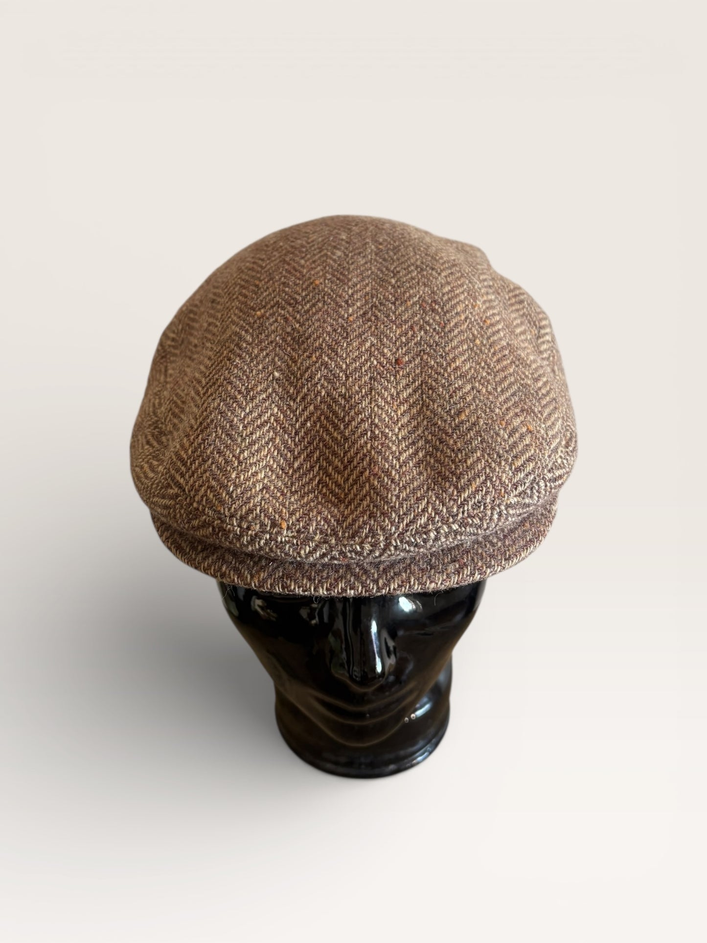 Vintage "The Gleneagles" Tan Wool Tweed Newsboy Cap