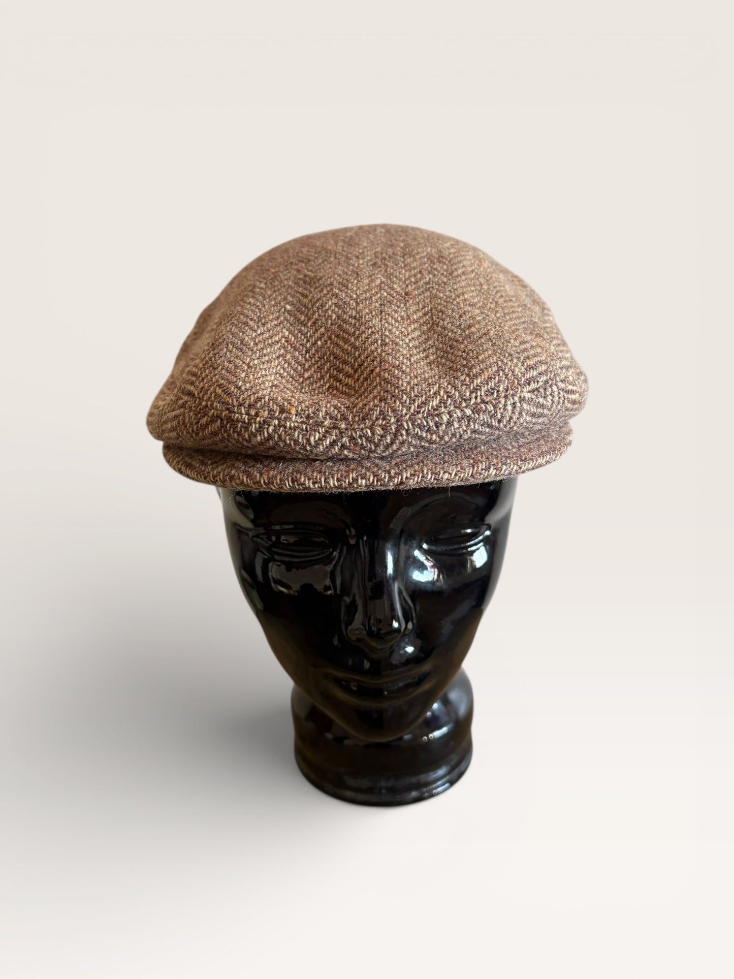 Vintage "The Gleneagles" Tan Wool Tweed Newsboy Cap