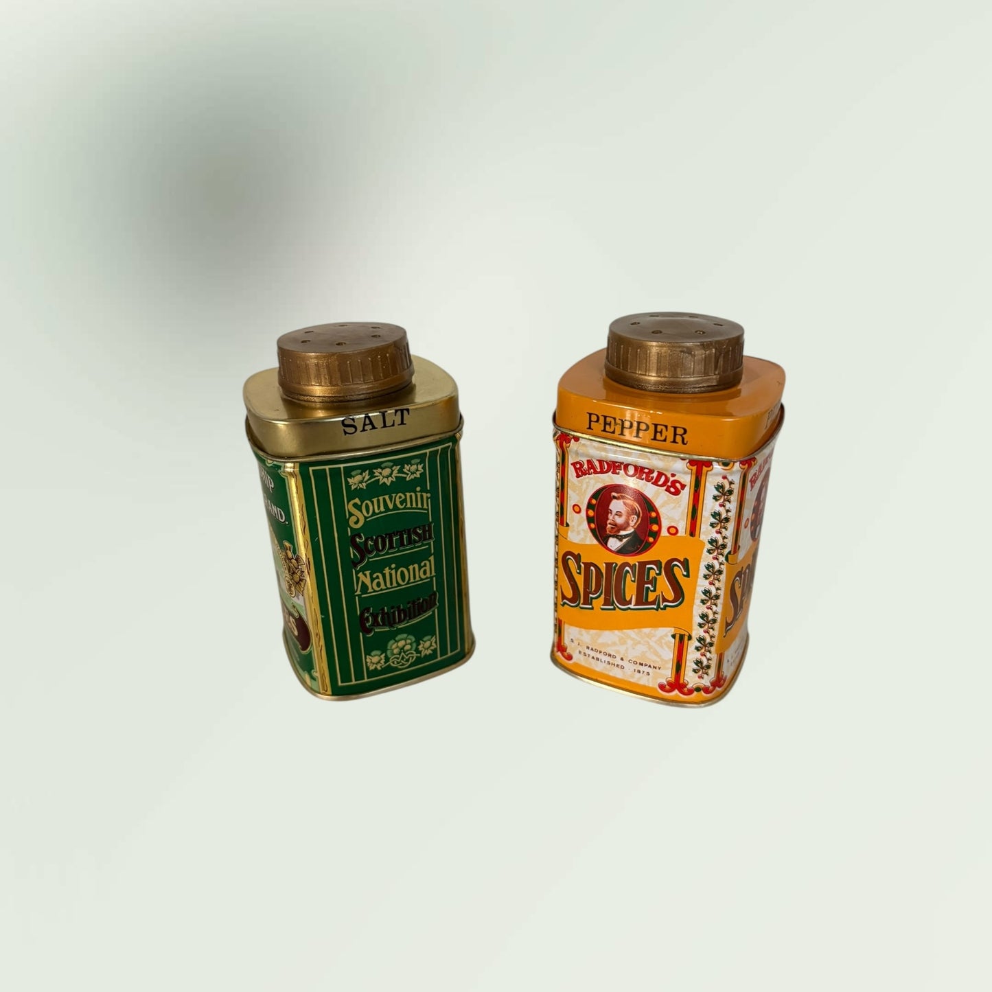 Vintage Spice Tin Salt & Pepper Shakers