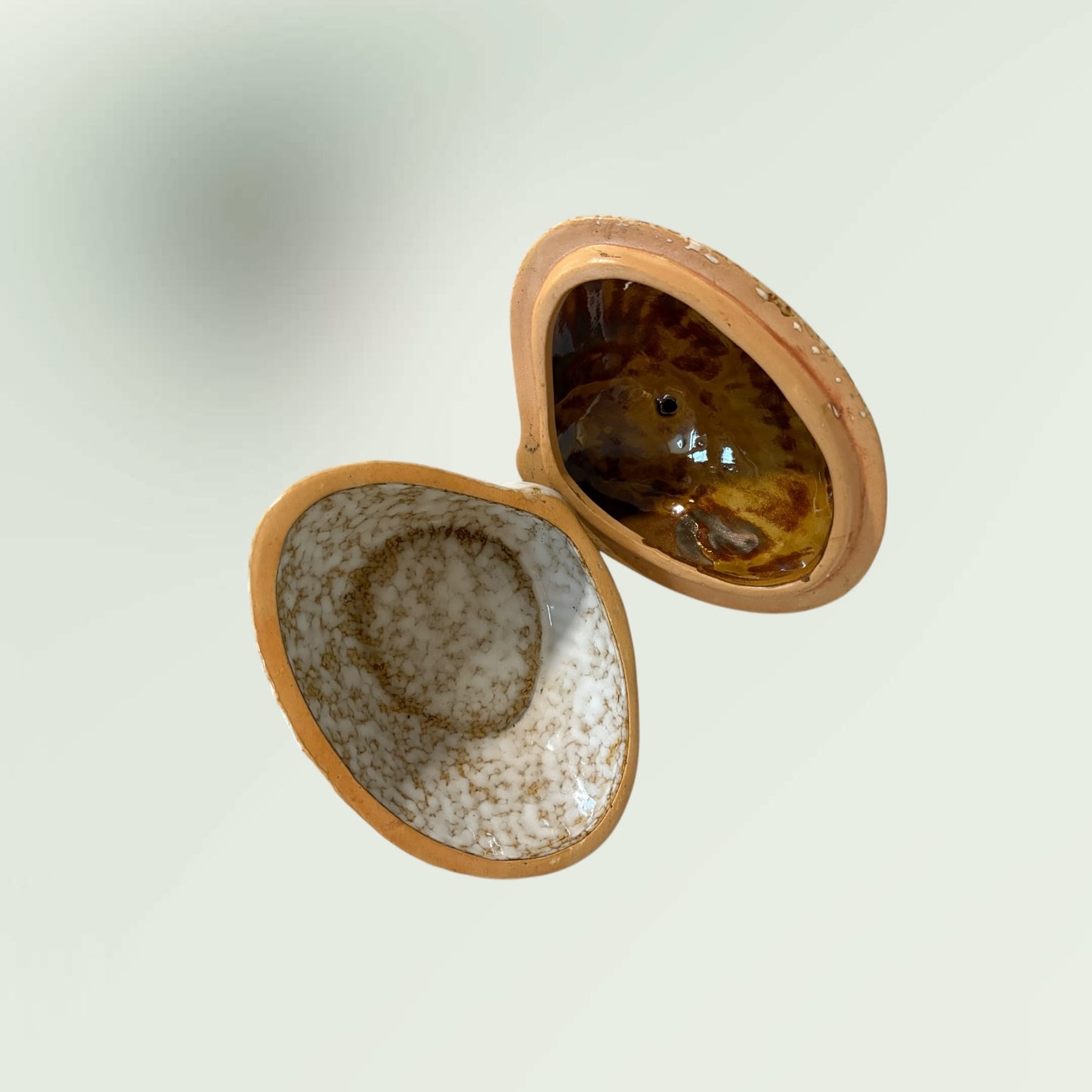 Vintage Glazed Ceramic Seashell Dish