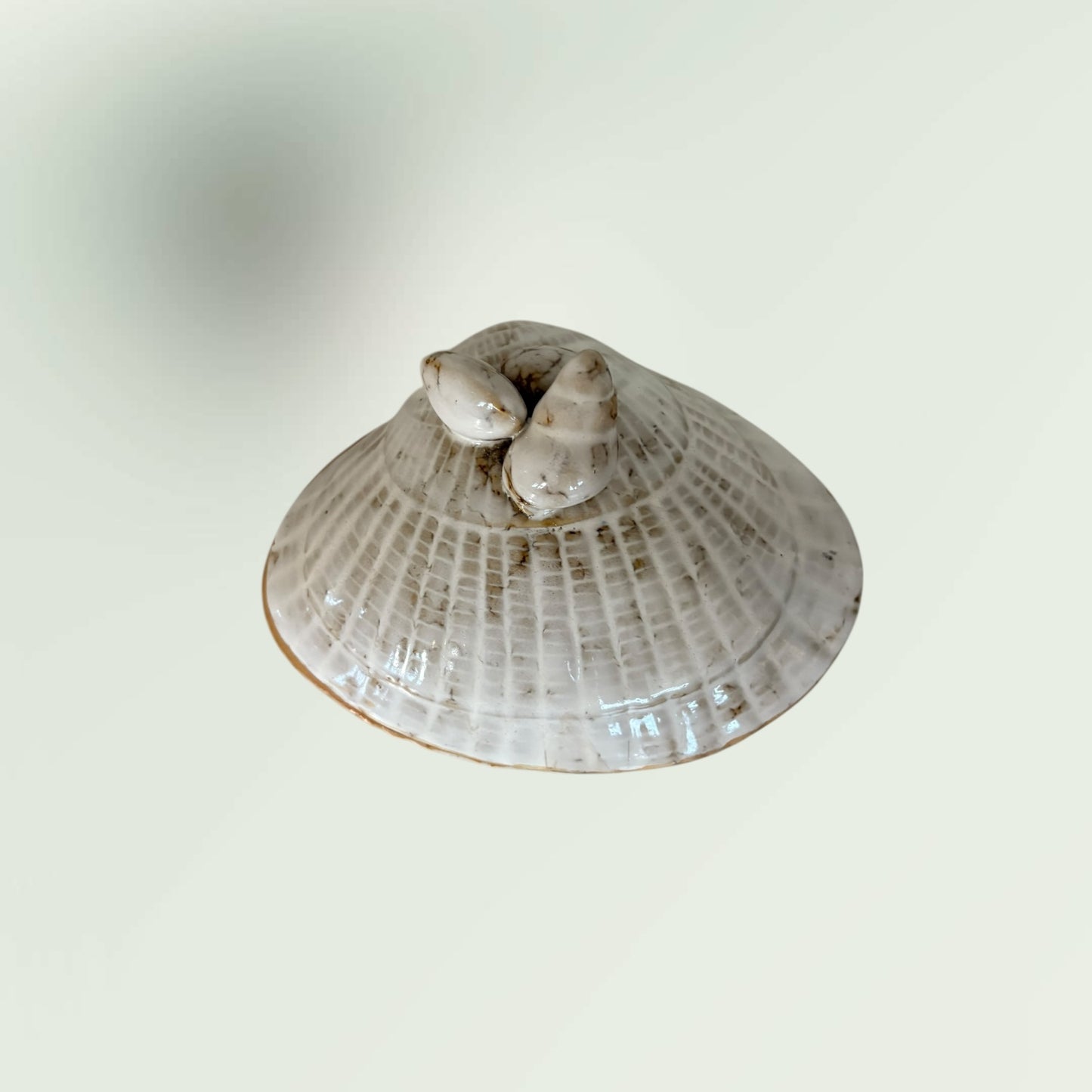 Vintage Glazed Ceramic Seashell Dish