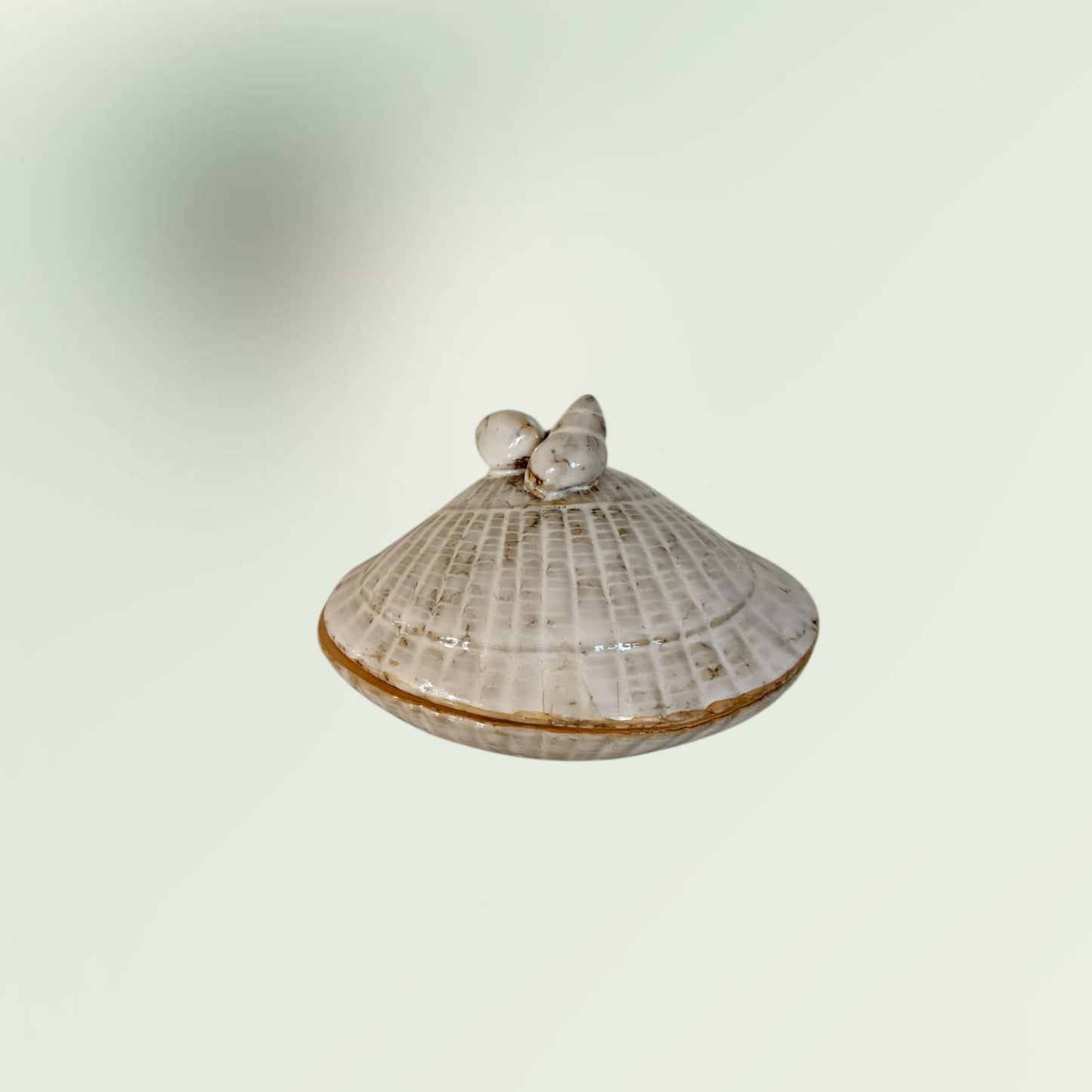 Vintage Glazed Ceramic Seashell Dish